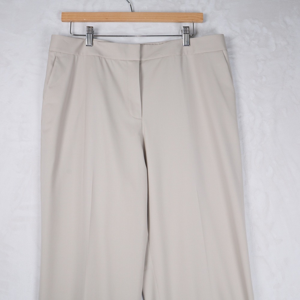 Lafayette 148 New York Beige Wool Blend Wide Leg Dress Pants Trousers Womens 12 - Picture 4 of 10